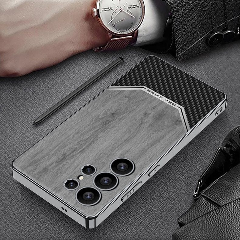 (Buy 1 Get 1 Free) Luxurious Leather Wood Grain Texture Case - Samsung