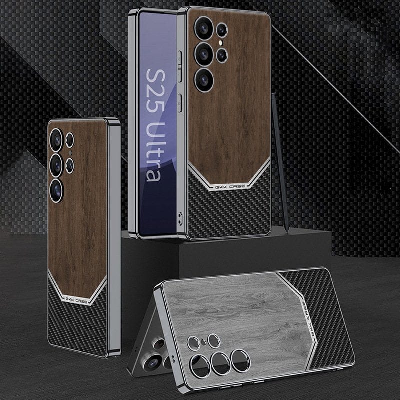 (Buy 1 Get 1 Free) Luxurious Leather Wood Grain Texture Case - Samsung