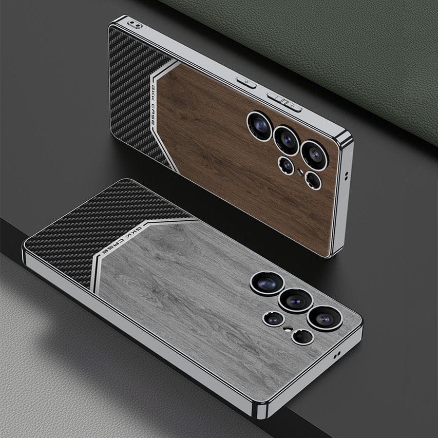 (Buy 1 Get 1 Free) Luxurious Leather Wood Grain Texture Case - Samsung