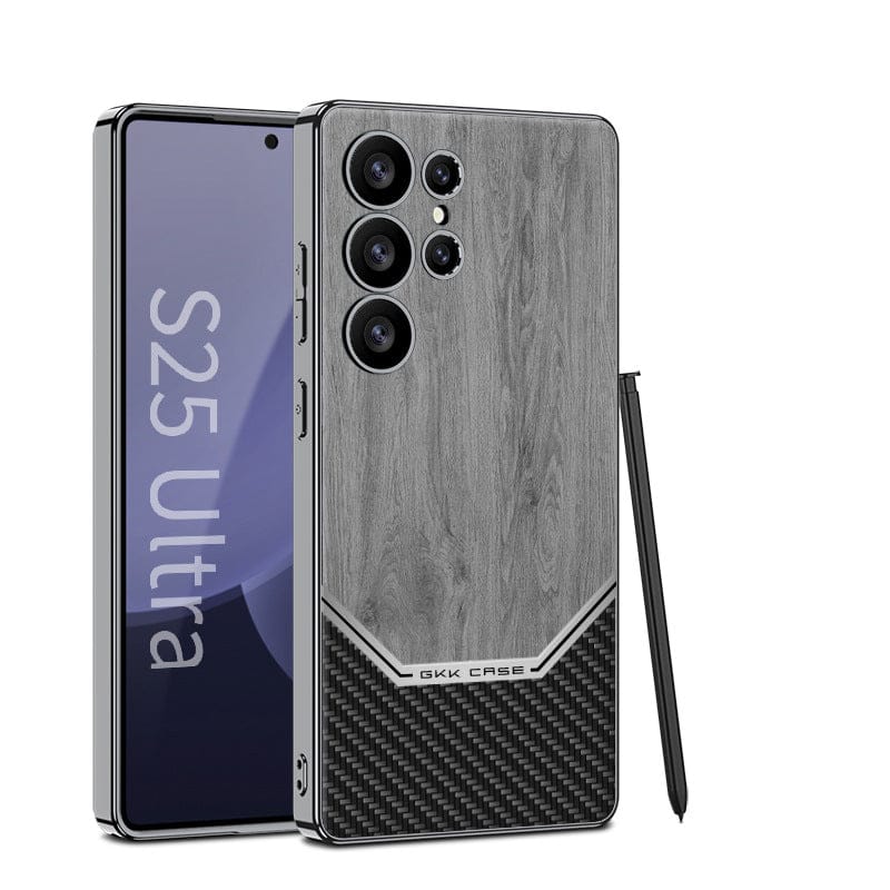 (Buy 1 Get 1 Free) Luxurious Leather Wood Grain Texture Case - Samsung