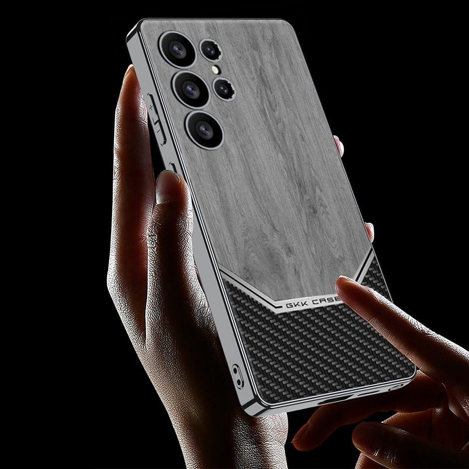 (Buy 1 Get 1 Free) Luxurious Leather Wood Grain Texture Case - Samsung