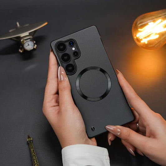 (Buy 1 Get 1 Free) Elegant Metal Paint Borderless Magsafe Case - Samsung