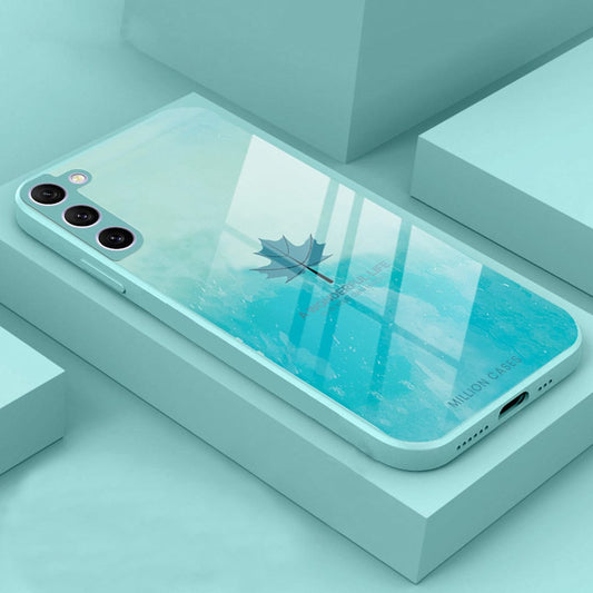 (Buy 1 Get 1 Free) Watercolor Mapple Leaf Glass Case - Samsung