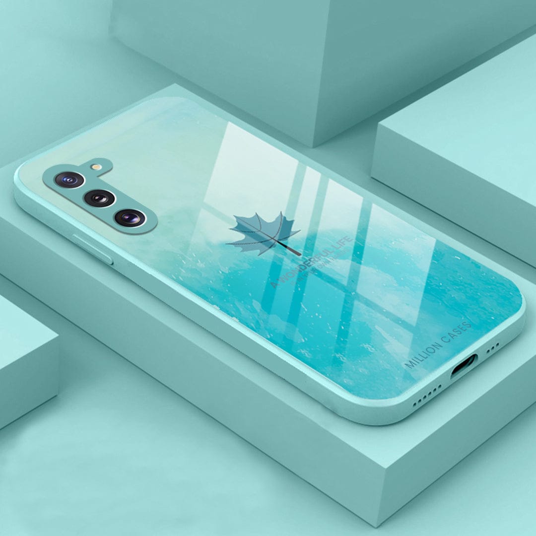 (Buy 1 Get 1 Free) Watercolor Mapple Leaf Glass Case - Samsung