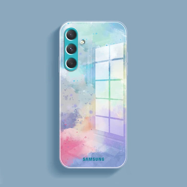 (Buy 1 Get 1 Free) Watercolor Splatter Glass Back Case - Samsung