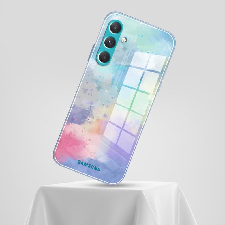 (Buy 1 Get 1 Free) Watercolor Splatter Glass Back Case - Samsung
