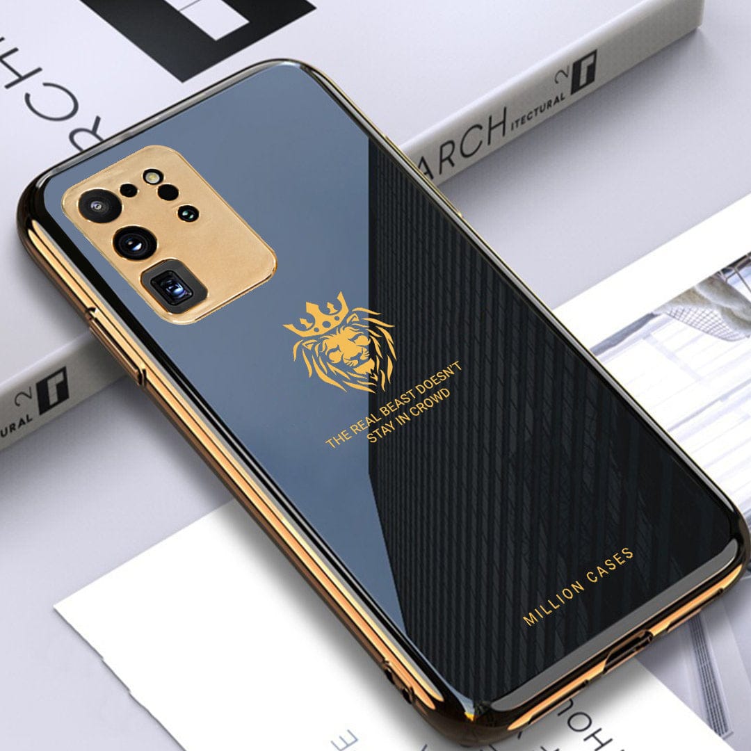 (Buy 1 Get 1 Free) Lion Pattern Electroplating Glass Case - Samsung