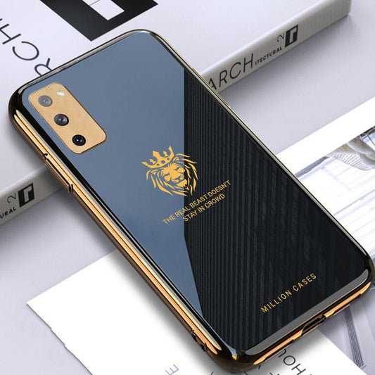 (Buy 1 Get 1 Free) Lion Pattern Electroplating Glass Case - Samsung