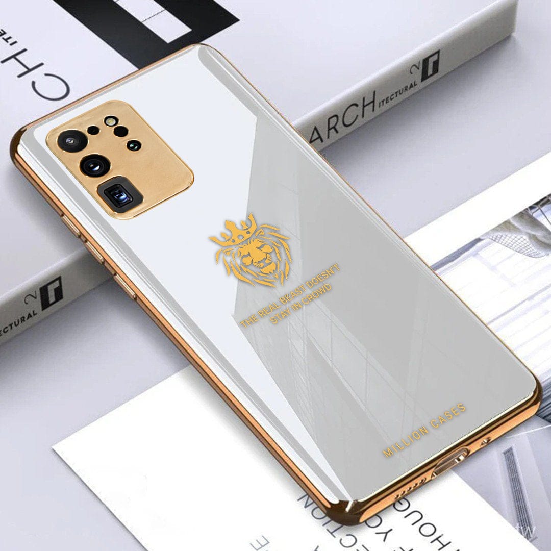 (Buy 1 Get 1 Free) Lion Pattern Electroplating Glass Case - Samsung
