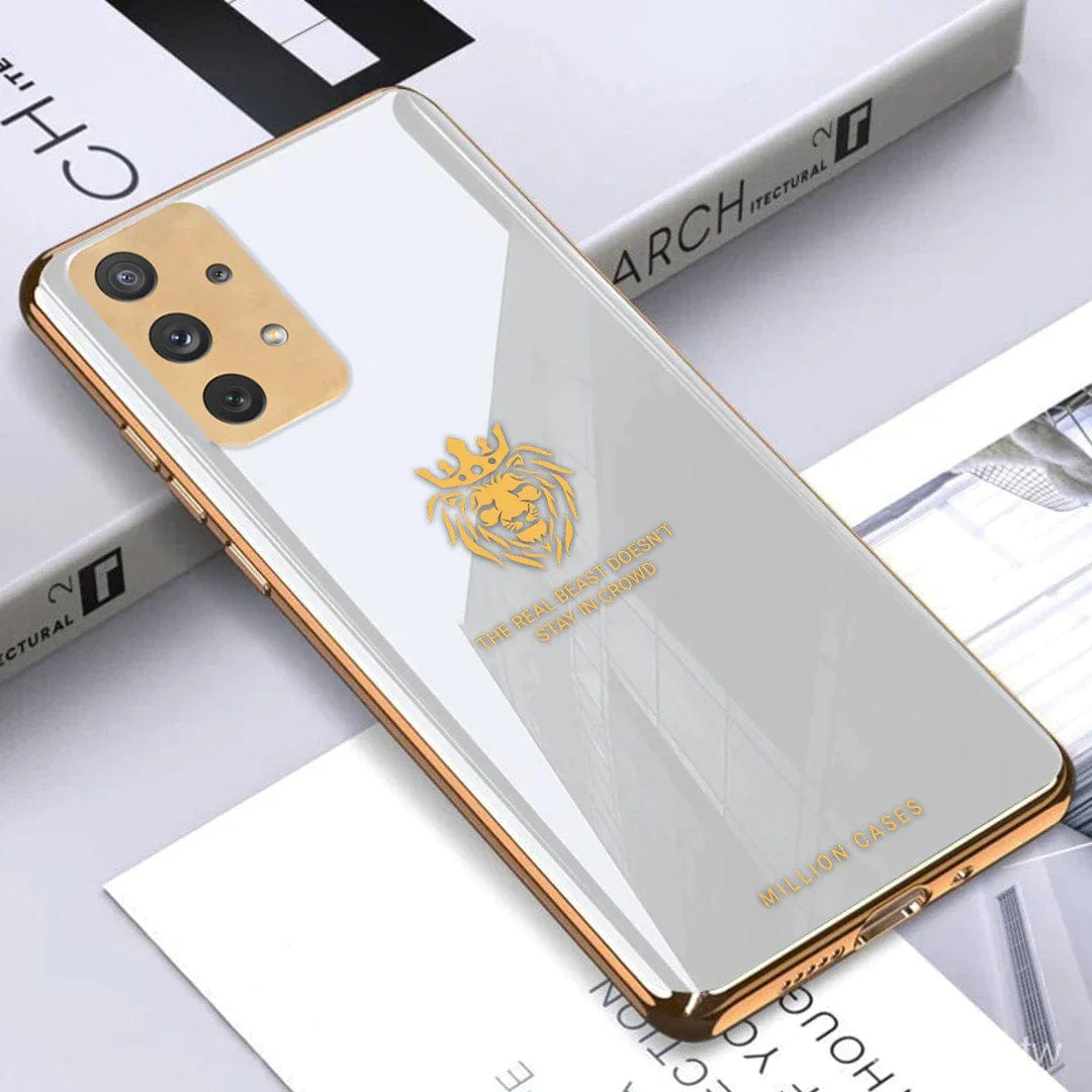 (Buy 1 Get 1 Free) Lion Pattern Electroplating Glass Case - Samsung