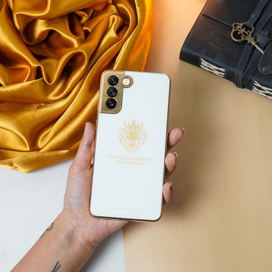 (Buy 1 Get 1 Free) Lion Pattern Electroplating Glass Case - Samsung