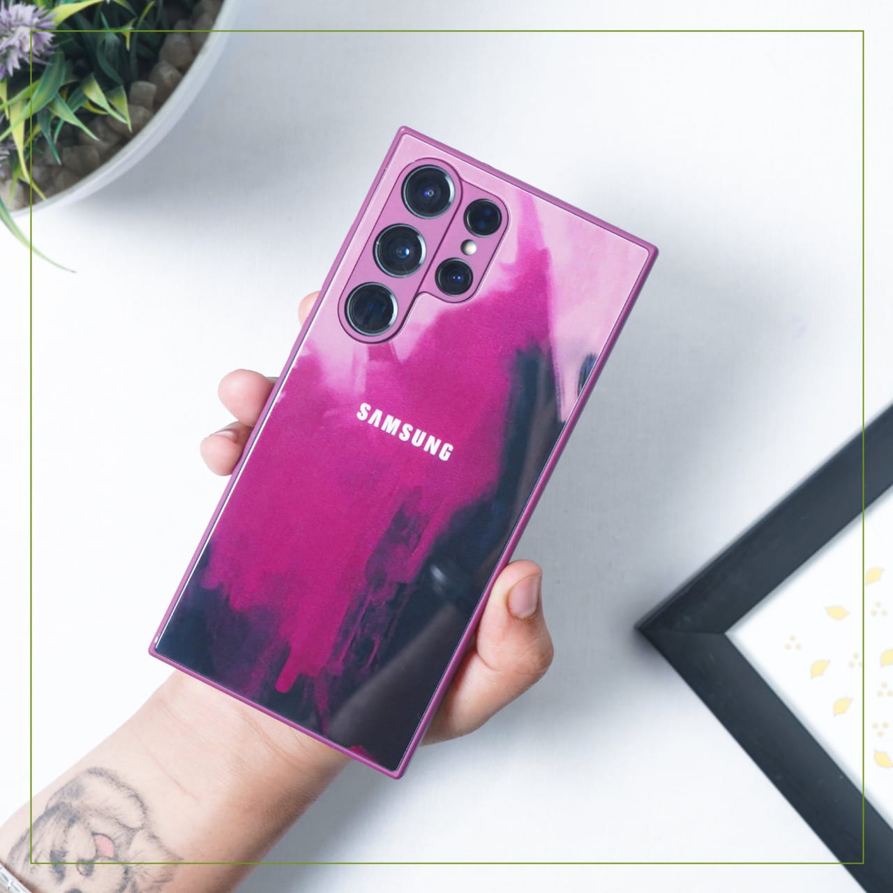 (Buy 1 Get 1 Free) Watercolor Anti-Scratch Wave Glass Case - Samsung