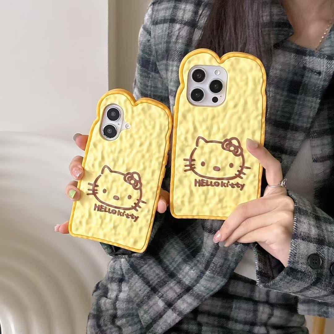 (Buy 1 Get 1 Free) Kitty Bread Silicon Case For iPhone