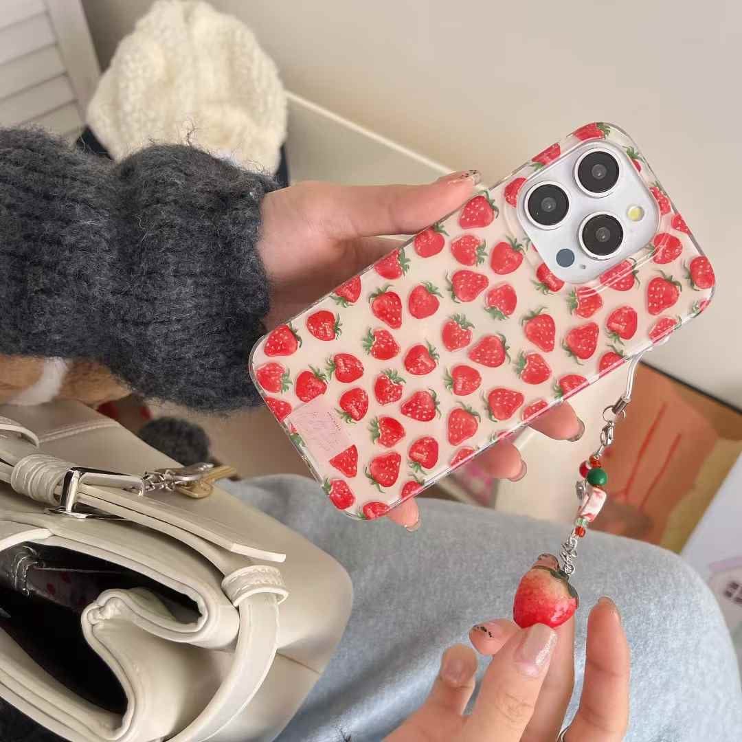 (Buy 1 Get 1 Free) Strawberry Pattern Silicon iPhone Case