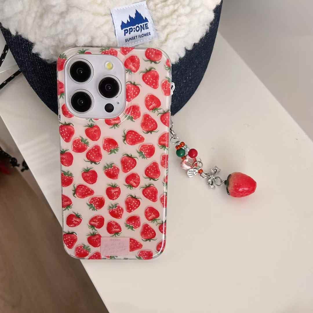 (Buy 1 Get 1 Free) Strawberry Pattern Silicon iPhone Case