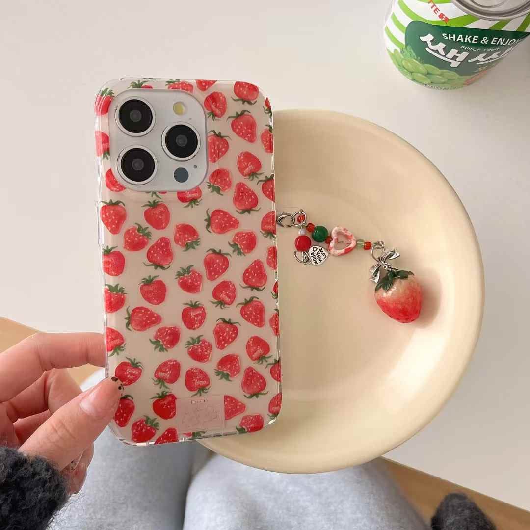 (Buy 1 Get 1 Free) Strawberry Pattern Silicon iPhone Case