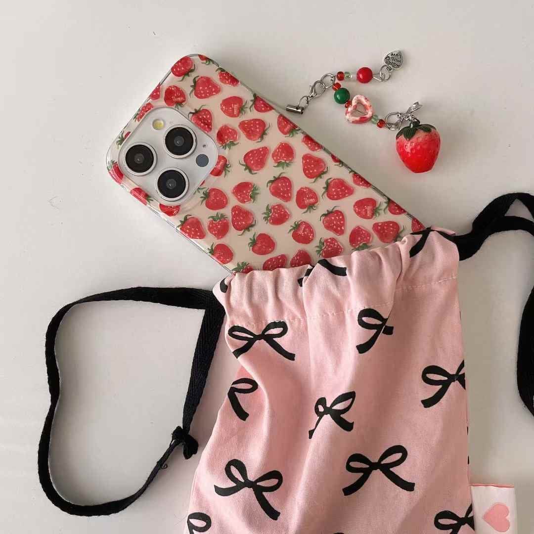 (Buy 1 Get 1 Free) Strawberry Pattern Silicon iPhone Case