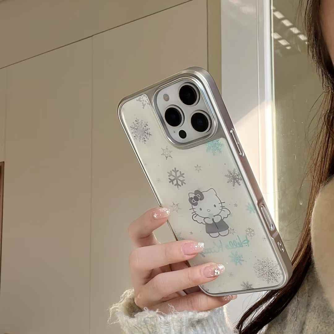 (Buy 1 Get 1 Free) Angel Kitty With Snow Case For iPhone