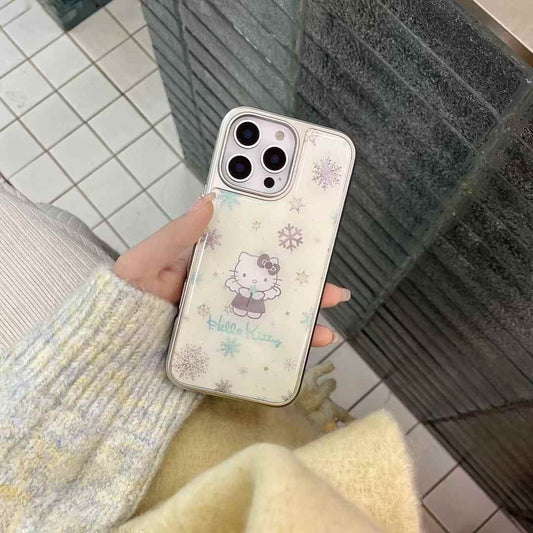 (Buy 1 Get 1 Free) Angel Kitty With Snow Case For iPhone