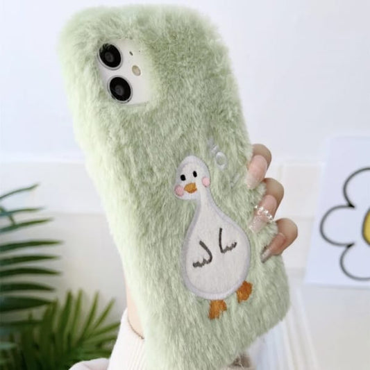(Buy 1 Get 1 Free) Duck Pattern Plush Cover Iphone