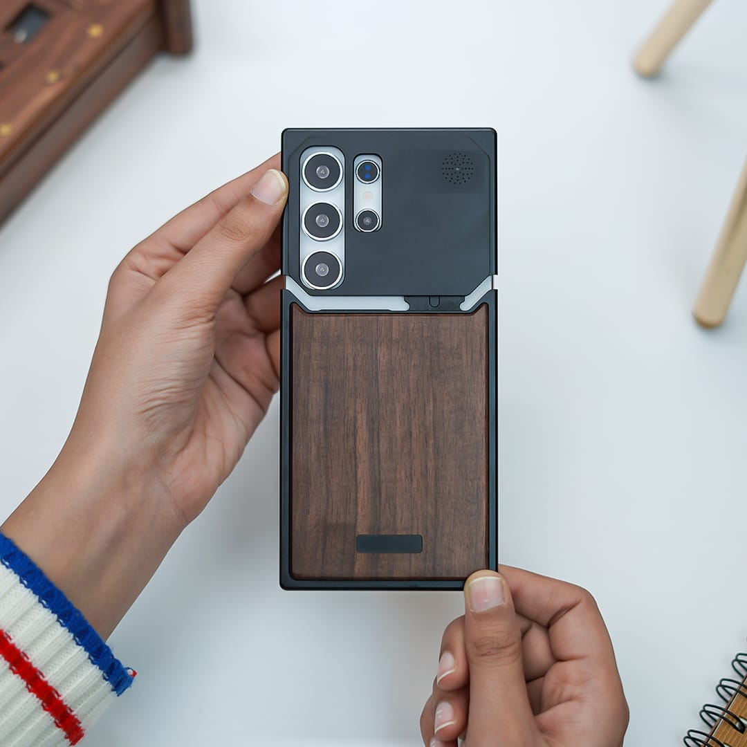 (Buy 1 Get 1 Free) Nature Wood Grain Metallic Case - Samsung