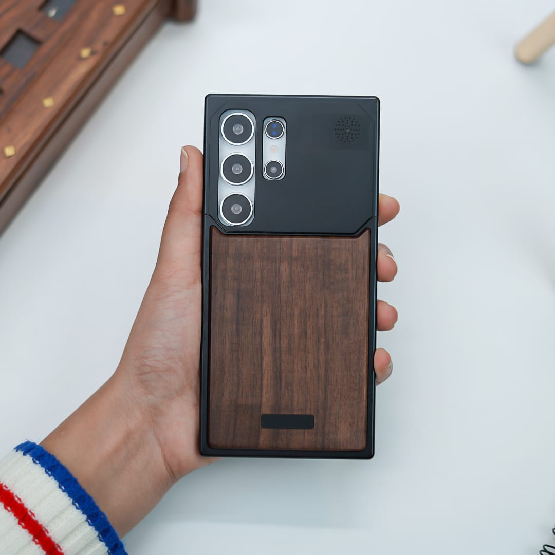 (Buy 1 Get 1 Free) Nature Wood Grain Metallic Case - Samsung