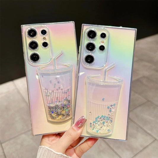 (Buy 1 Get 1 Free) Chic Gradient Glittery Cup Case - Samsung