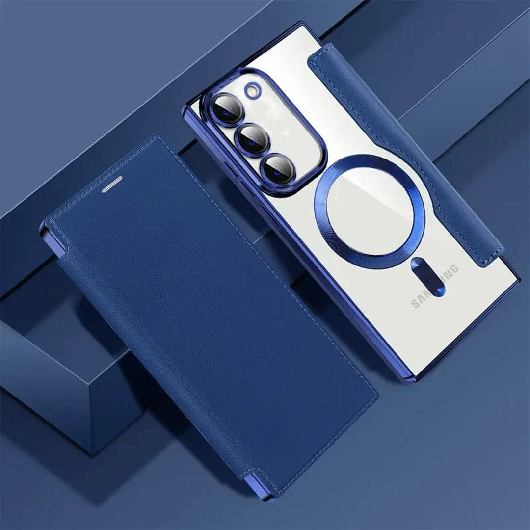 (Buy 1 Get 1 Free) Magnetic Magsafe Genuine Leather Flip Case - Samsung