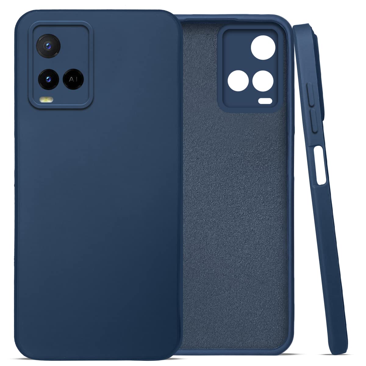(Buy 1 Get 1 Free) Vivo Y21-Y33S Back Cover (Silicone + Inner Side Cloth) Soft