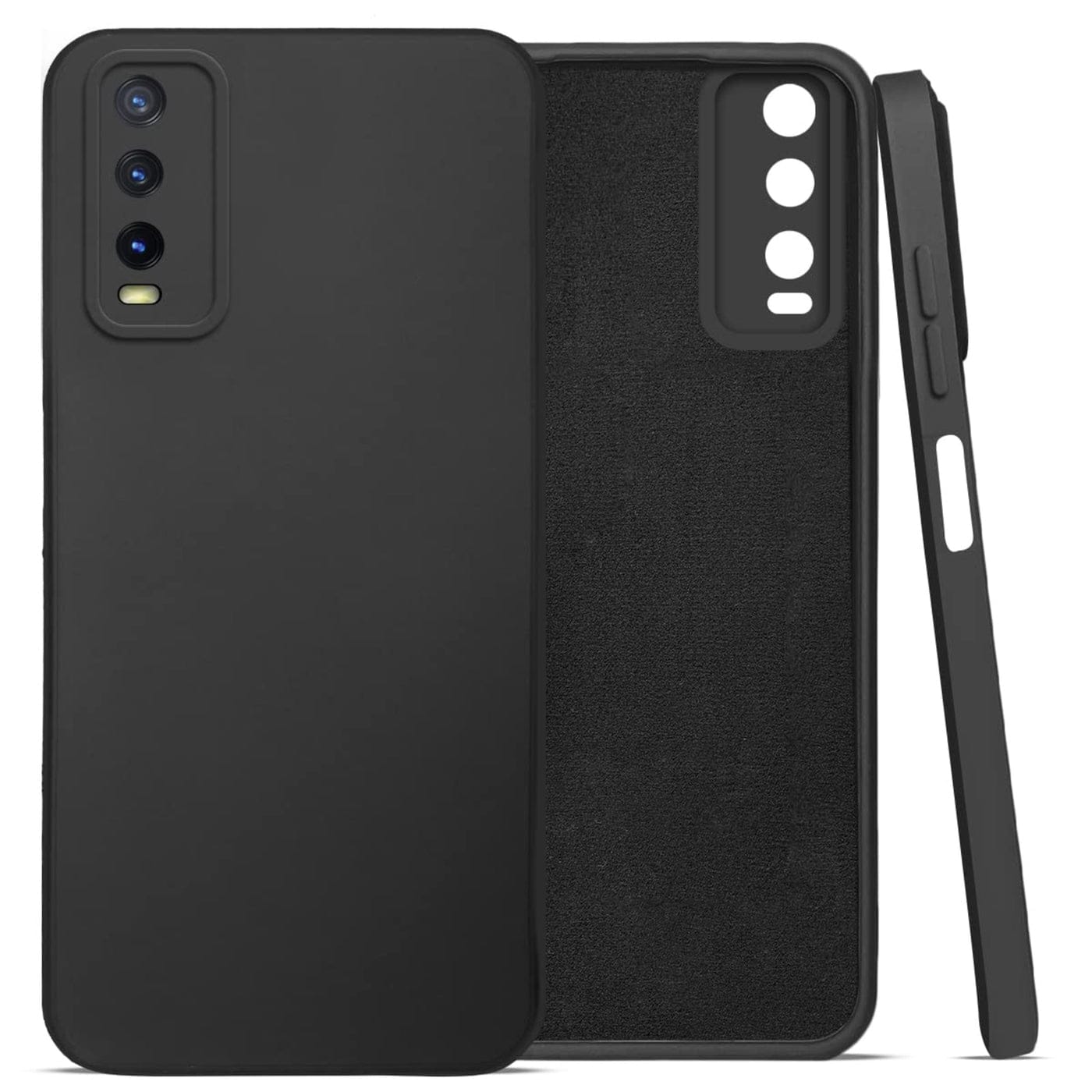 (Buy 1 Get 1 Free) Vivo Y20-Y20i Back Cover (Silicone + Inner Side Cloth) Soft
