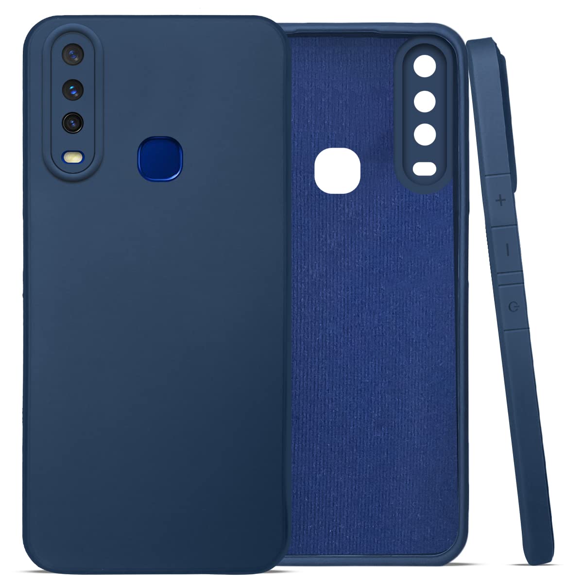 (Buy 1 Get 1 Free) Vivo Y12-Y17-Y15 Back Cover (Silicone + Inner Side Cloth) Soft