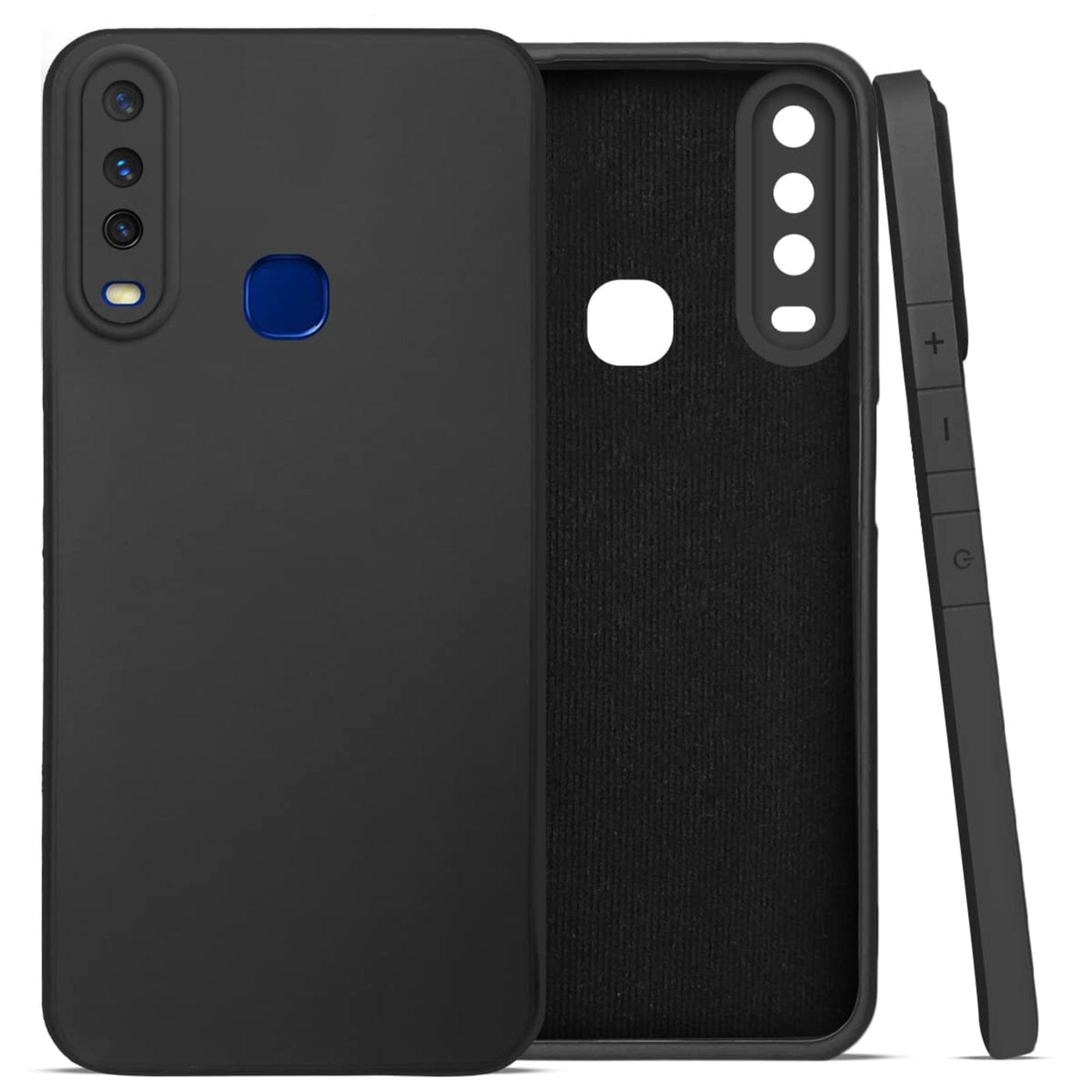 (Buy 1 Get 1 Free) Vivo Y12-Y17-Y15 Back Cover (Silicone + Inner Side Cloth) Soft