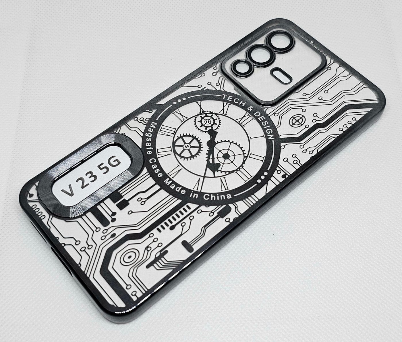 (Buy 1 Get 1 Free) Vivo V23 (5G) Back Cover with CD Watch Machine Design soft