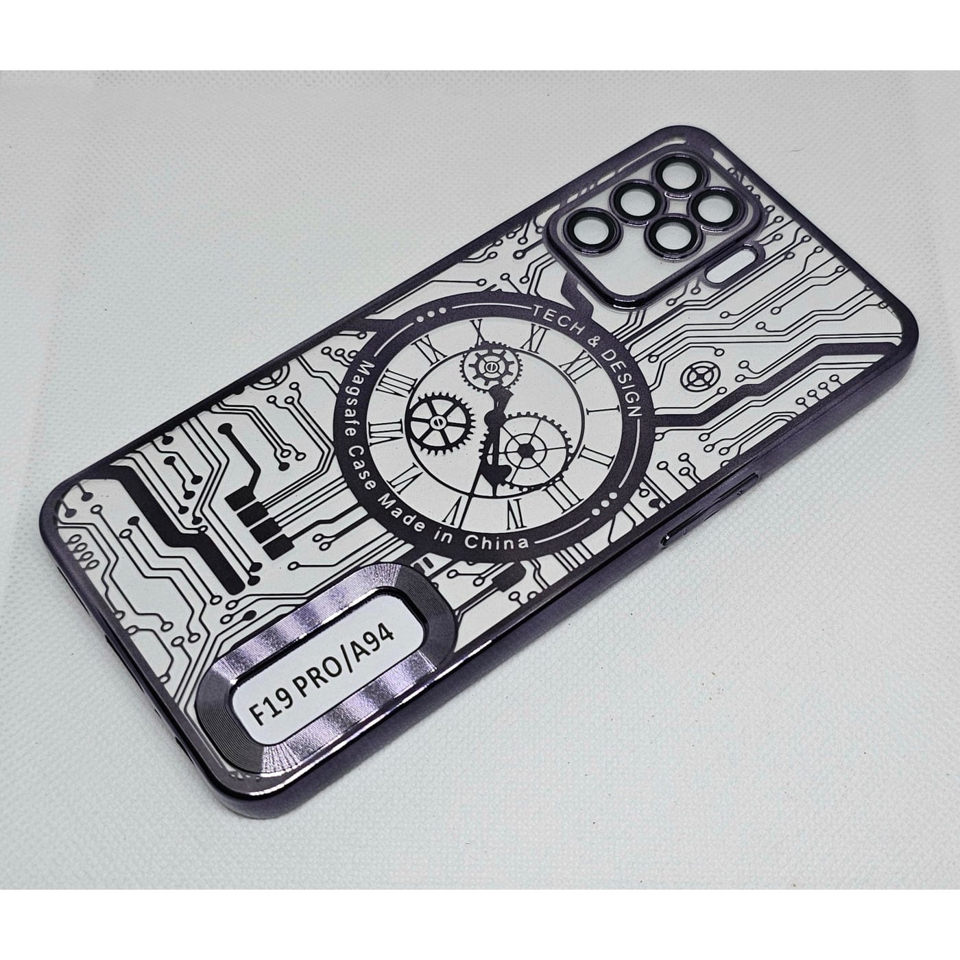 (Buy 1 Get 1 Free) Oppo F19 Pro Back Cover with CD Watch Machine Design soft