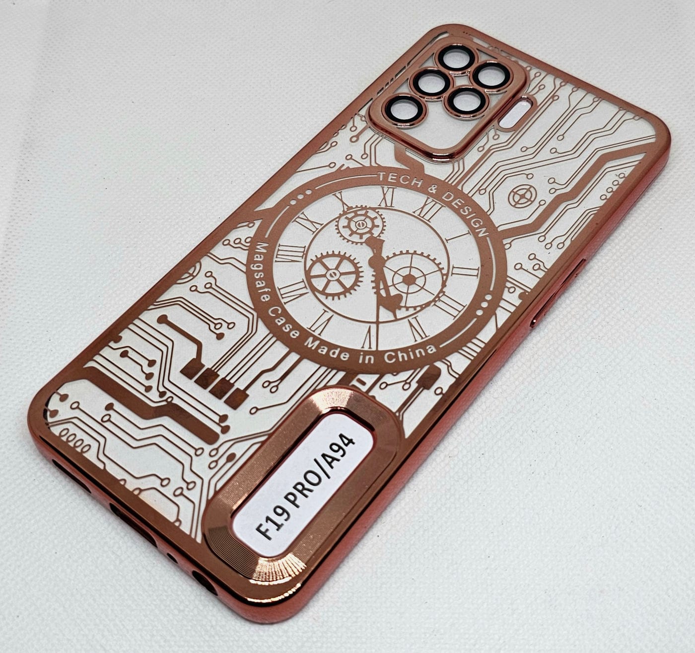 (Buy 1 Get 1 Free) Oppo F19 Pro Back Cover with CD Watch Machine Design soft