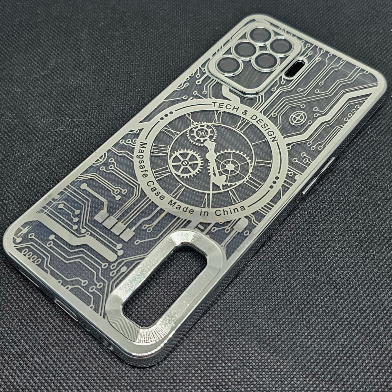 (Buy 1 Get 1 Free) Oppo F19 Pro Back Cover with CD Watch Machine Design soft