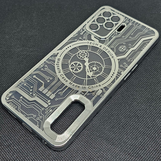 (Buy 1 Get 1 Free) Oppo F19 Pro Back Cover with CD Watch Machine Design soft