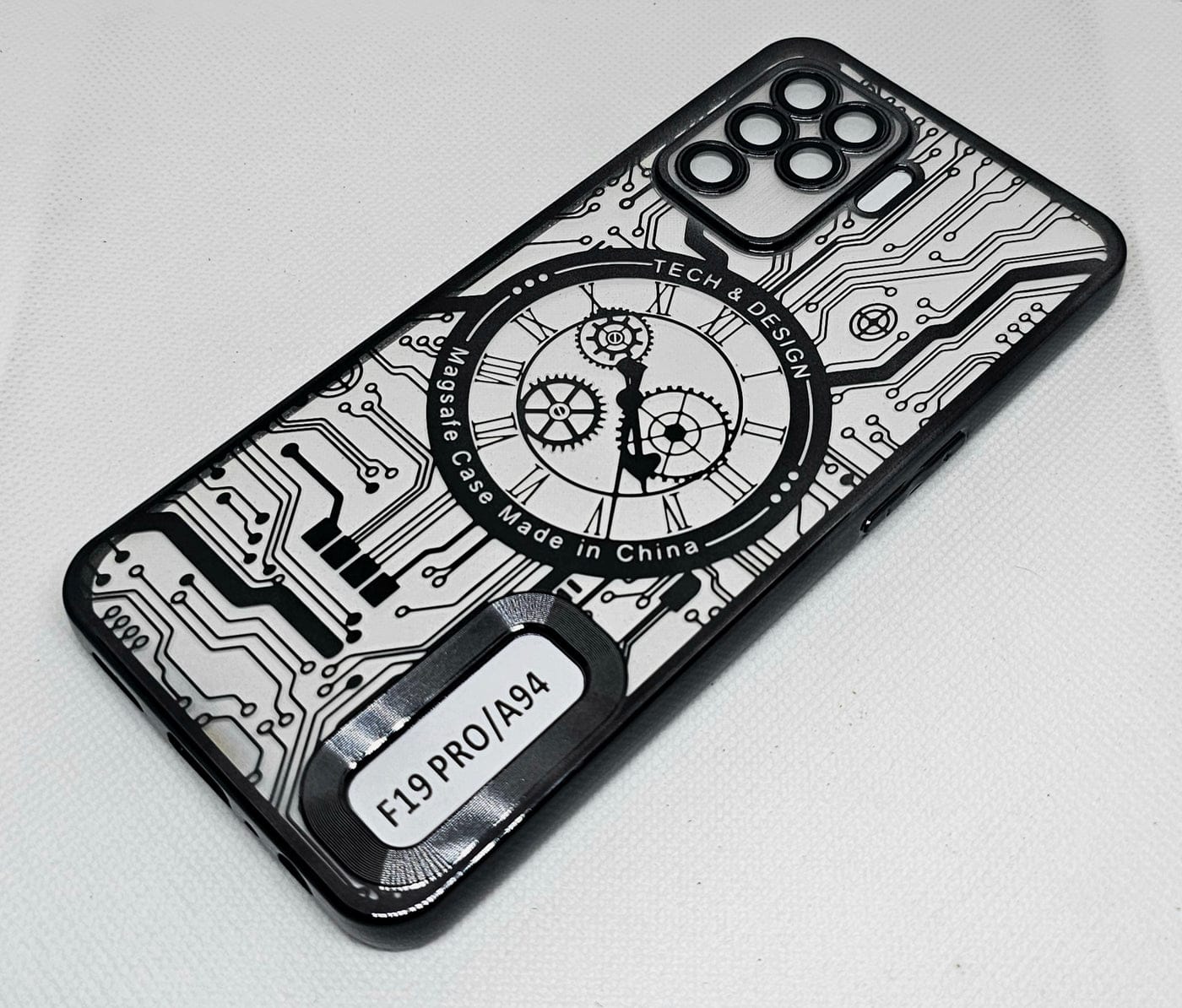 (Buy 1 Get 1 Free) Oppo F19 Pro Back Cover with CD Watch Machine Design soft