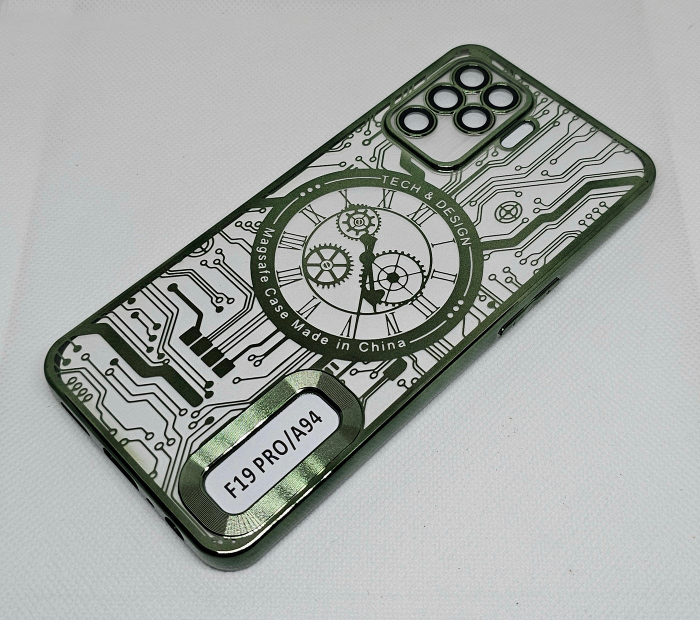 (Buy 1 Get 1 Free) Oppo F19 Pro Back Cover with CD Watch Machine Design soft