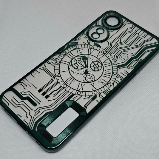 (Buy 1 Get 1 Free) Oppo A78(5G)/A58(5G)/A58x Back Cover with CD Watch Machine Design soft