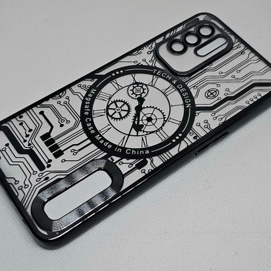 (Buy 1 Get 1 Free) Oppo F19 pro plus Back Cover with CD Watch Machine Design soft