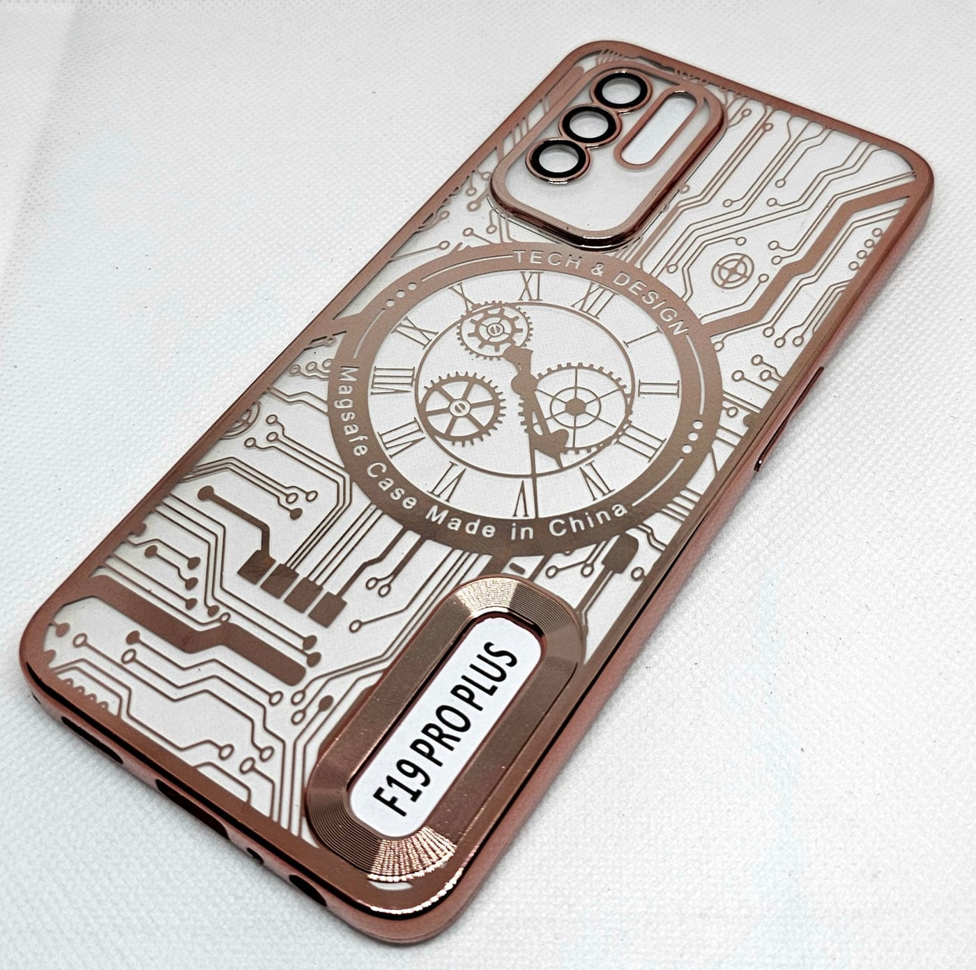 (Buy 1 Get 1 Free) Oppo F19 pro plus Back Cover with CD Watch Machine Design soft