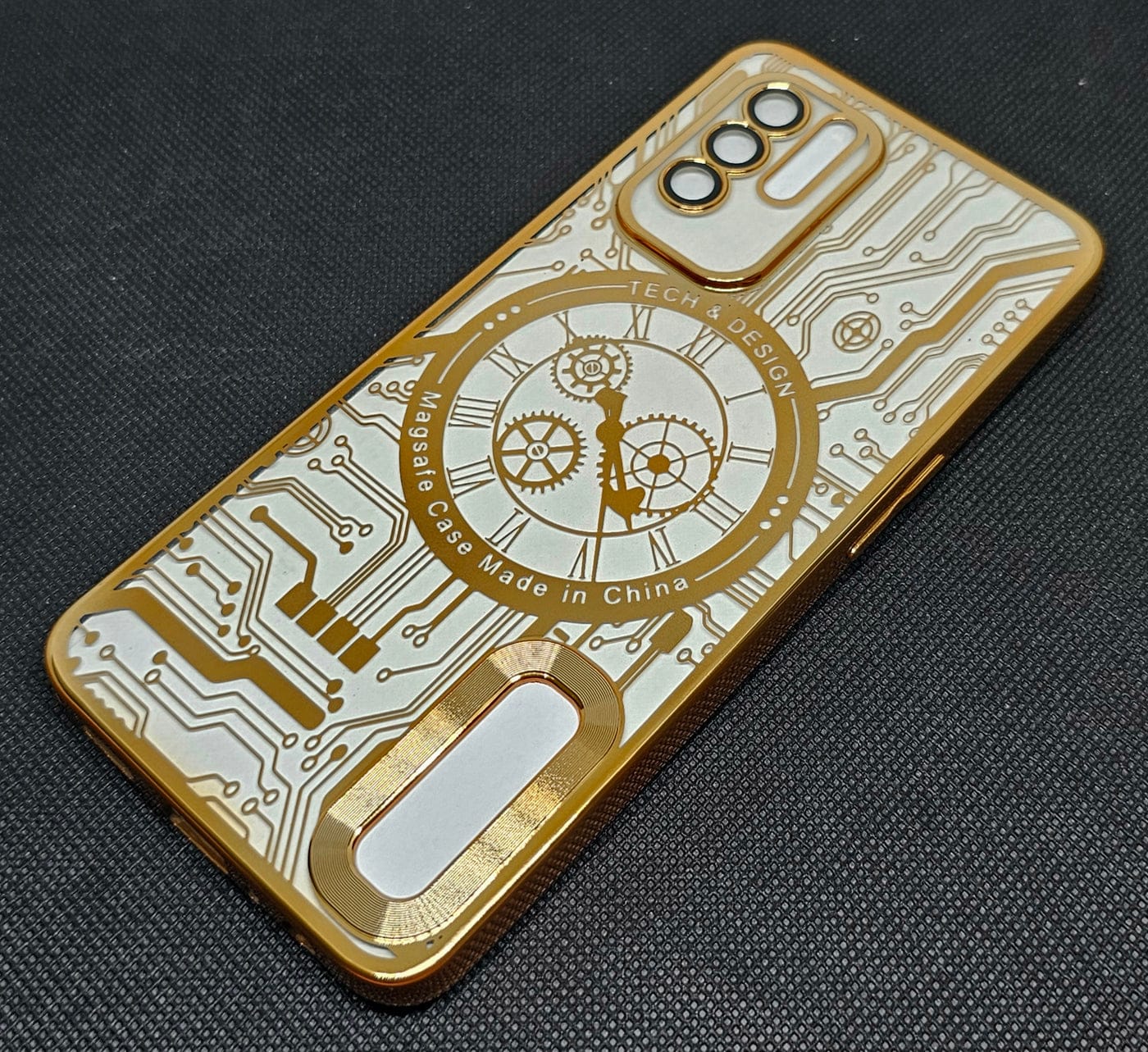 (Buy 1 Get 1 Free) Oppo F19 pro plus Back Cover with CD Watch Machine Design soft