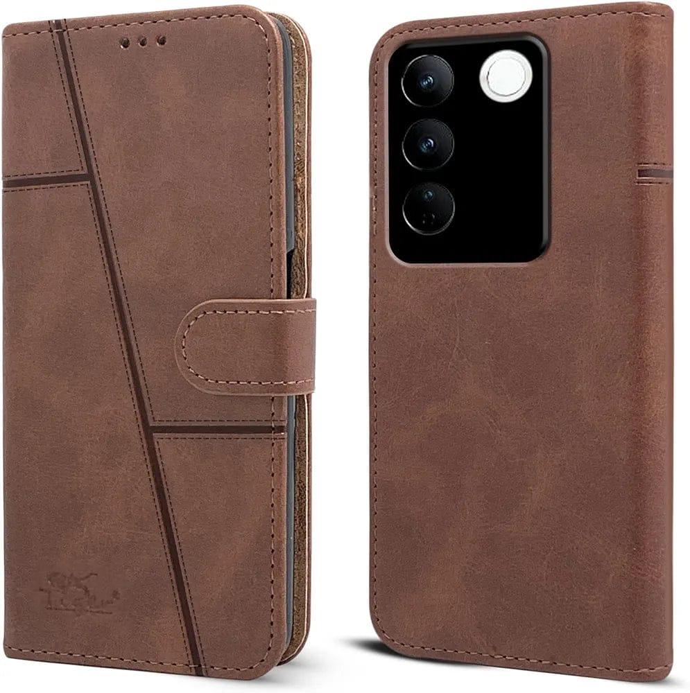 (Buy 1 Get 1 Free) Vivo V27 Mobile Leather Flip Cover