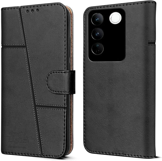(Buy 1 Get 1 Free) Vivo V27 Mobile Leather Flip Cover