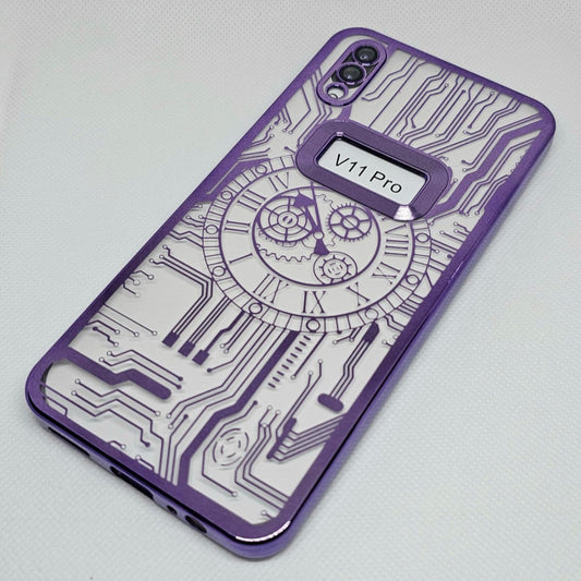 (Buy 1 Get 1 Free) Vivo V11 Pro Back Cover with CD Watch Machine Design soft