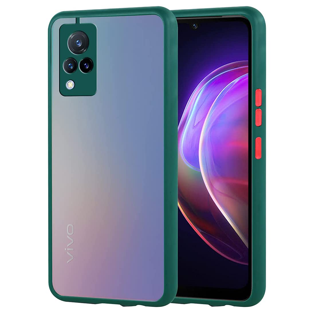 (Buy 1 Get 1 Free) Vivo V21 5G mobile Back Cover (Smoky)