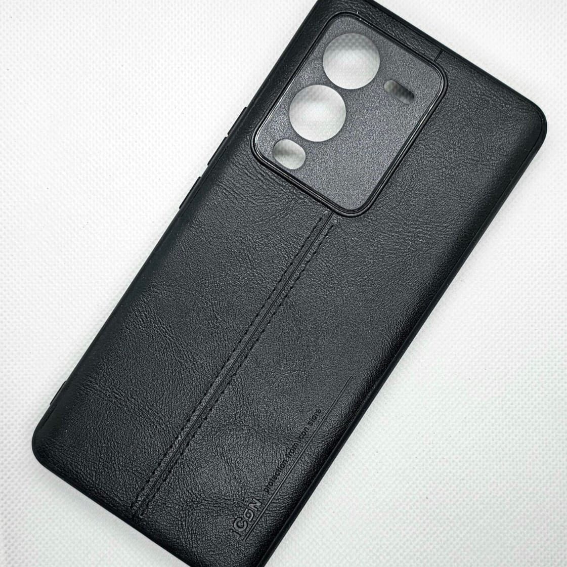 (Buy 1 Get 1 Free) Vivo V25 pro Luxurious Leather Mobile Back Cover