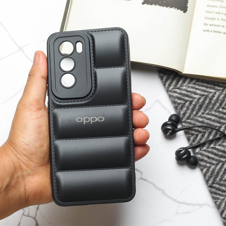 (Buy 1 Get 1 Free) Black Puffon Silicon Case for Oppo Reno 12