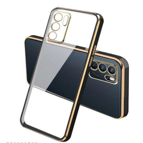 (Buy 1 Get 1 Free) Black Electroplated Transparent Case for Oppo Reno 6 5G